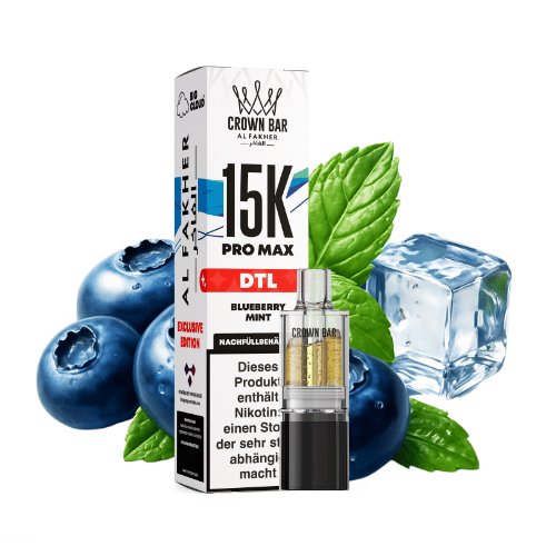 Al Fakher Crown Bar 15k Pro Max DTL Pod Blueberry Mint 10ml Al Fakher Crown Bar 15k Pro Max DTL Pod Blueberry Mint 10ml