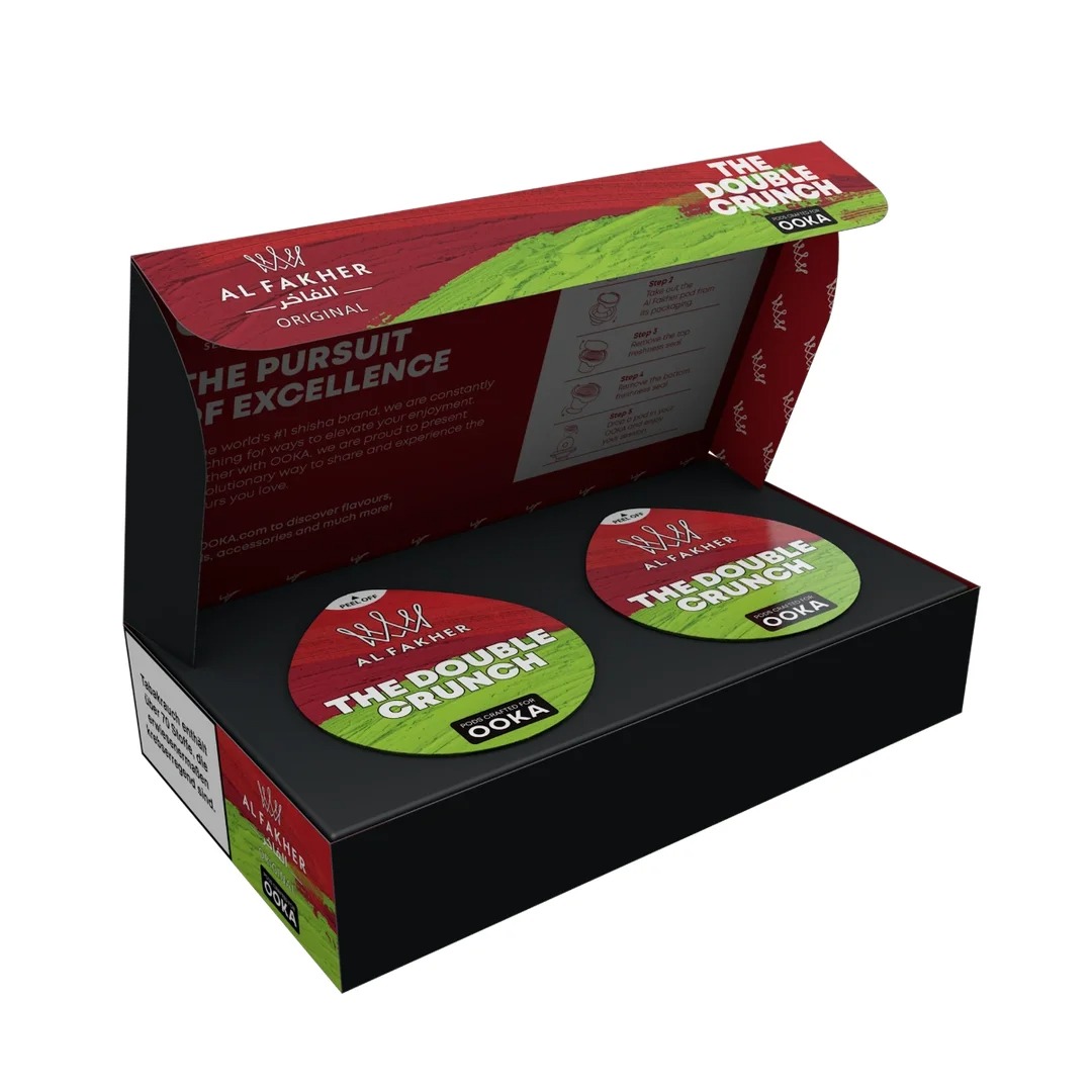 OOKA Pod Al Fakher Shisha Tabak The Double Crunch 2er Pack Box OOKA Pod Al Fakher Shisha Tabak The Double Crunch 2er Pack Box