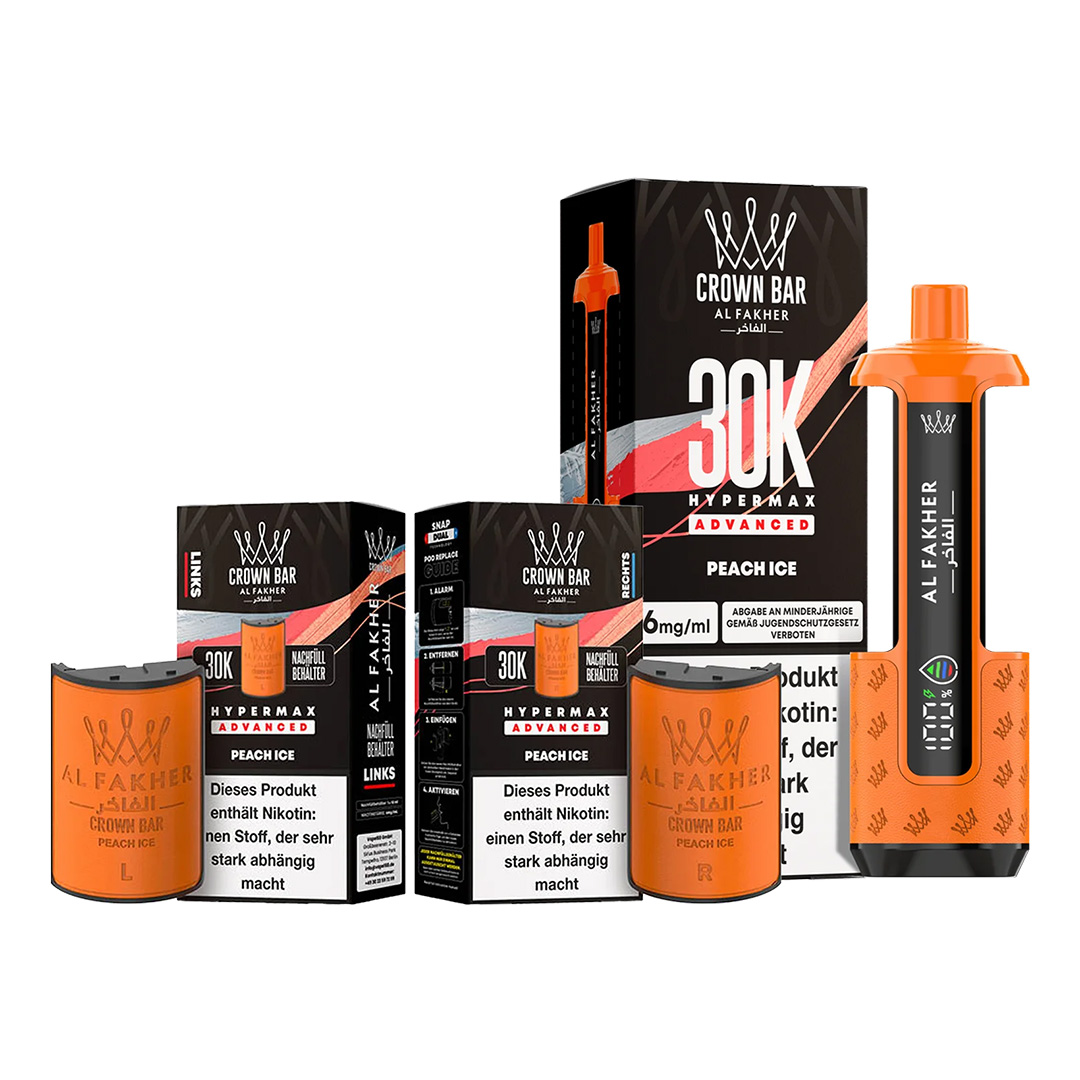 Al Fakher Crown Bar 30K Hypermax Advanced Peach Ice Al Fakher Crown Bar 30K Hypermax Advanced Peach Ice