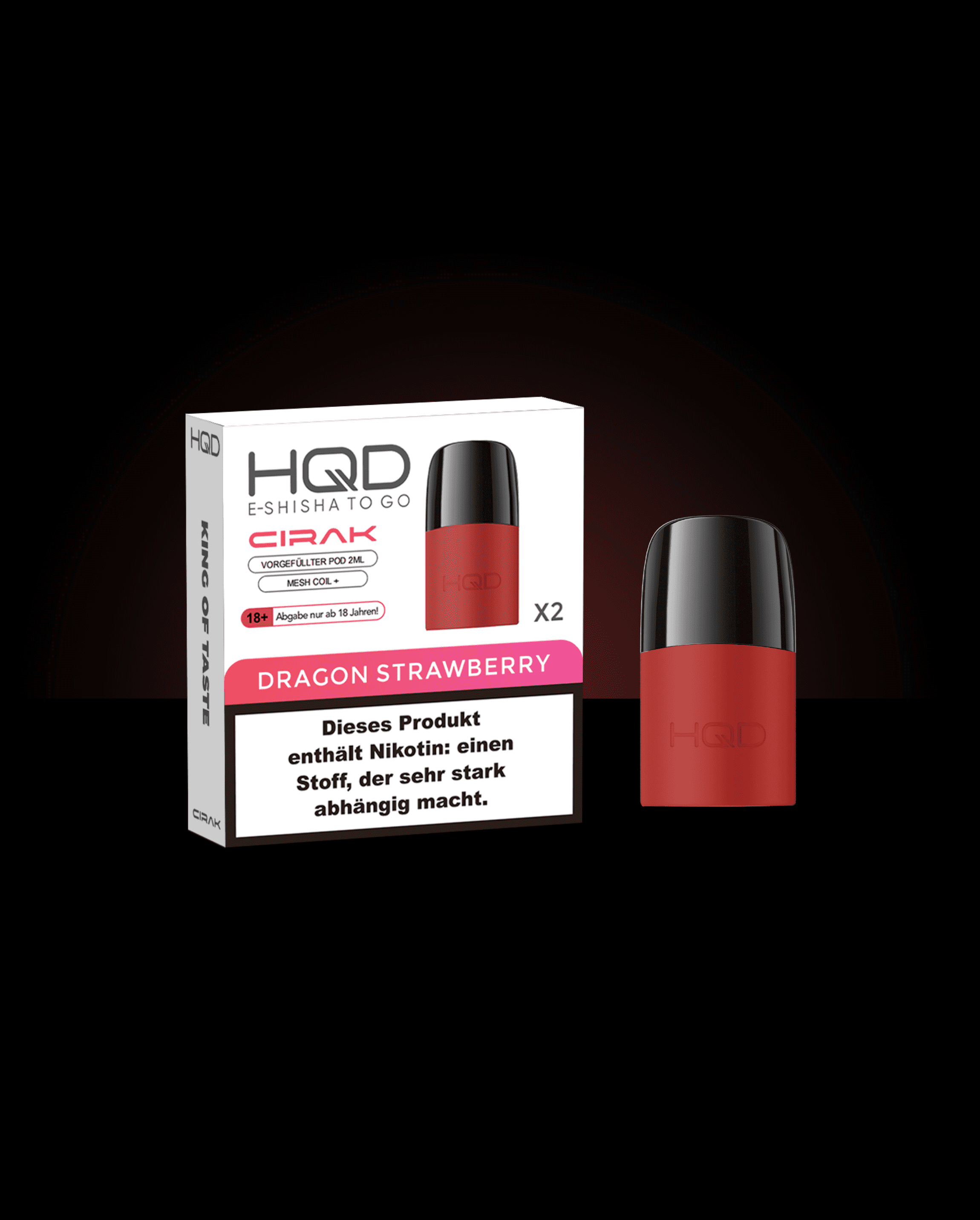 HQD Cirak Pod - Dragon Strawberry 1,8% Nikotin (2 Pods)