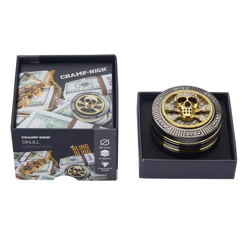 Champ High Grinder Bling Bling Skull 4-Teilig 50 mm Box Champ High Grinder Bling Bling Skull 4-Teilig 50 mm Box