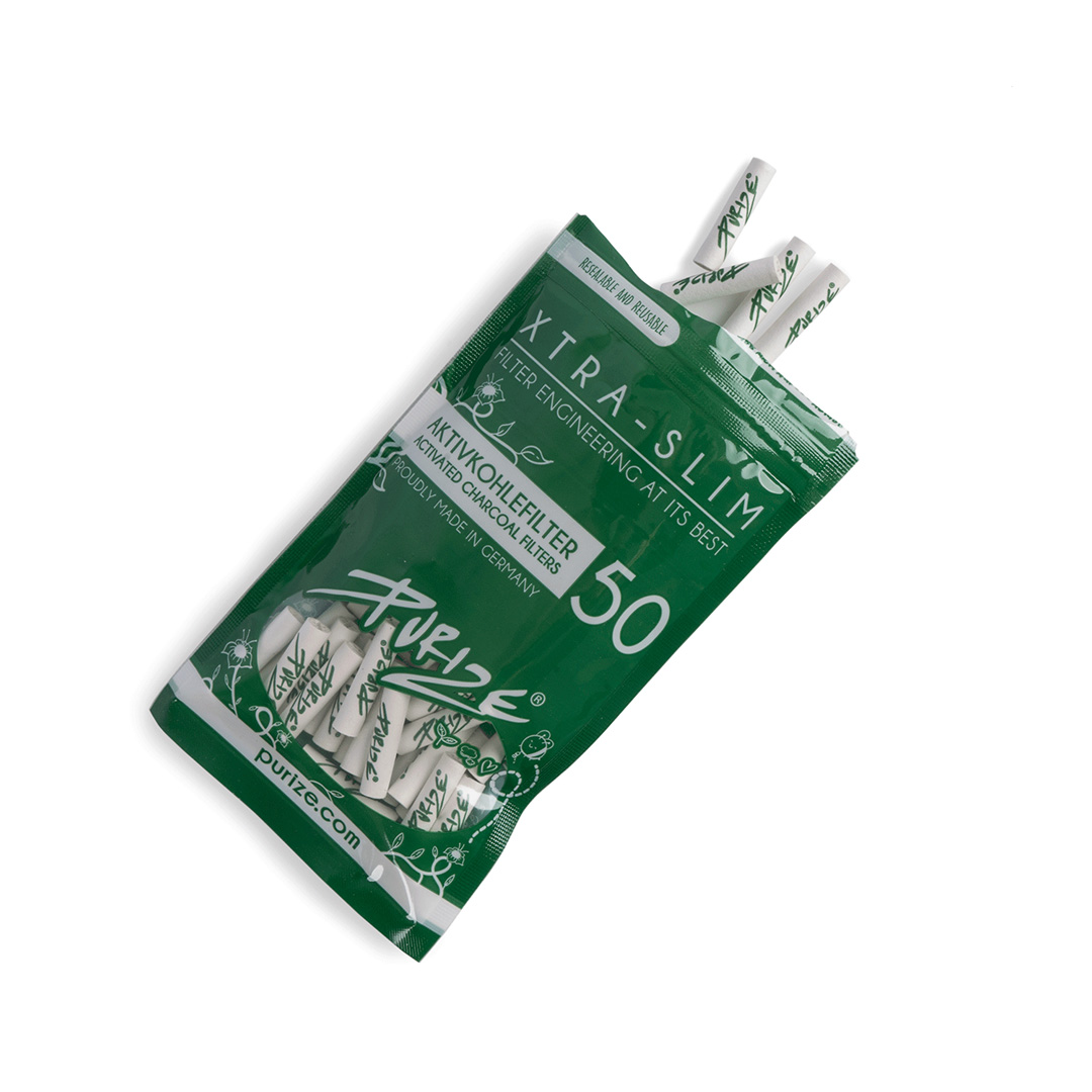 Purize Aktivkohlefilter Xtra Slim Size 6mm 50 Stück Weiß