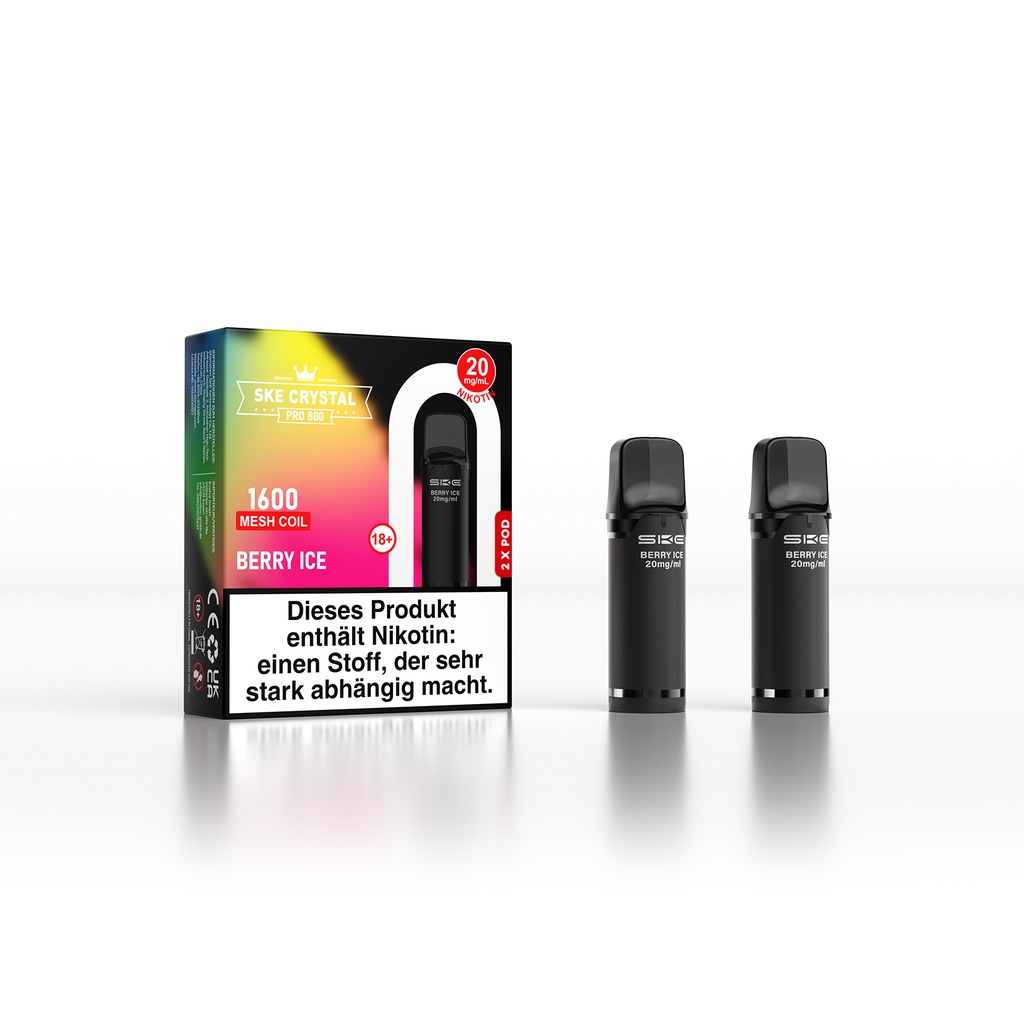 SKE Crystal Pro 800 Pod - Berry Ice 2% Nikotin (2er Pack)