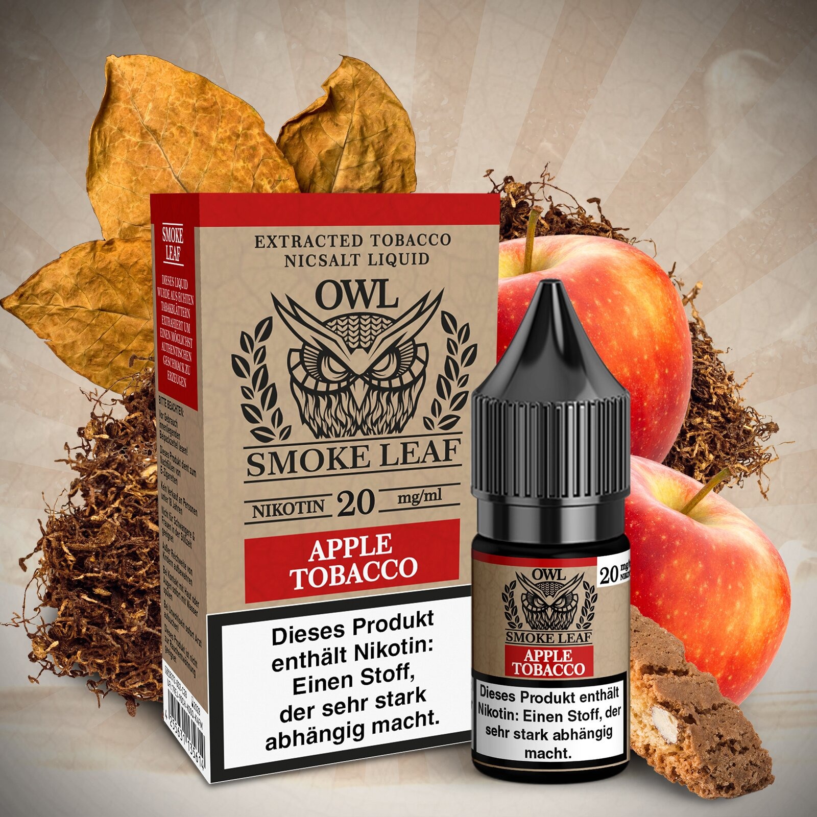 Owl Smoke Leaf Liquid Apple Tobacco 10ml 20mg Owl Smoke Leaf Liquid Apple Tobacco 10ml 20mg