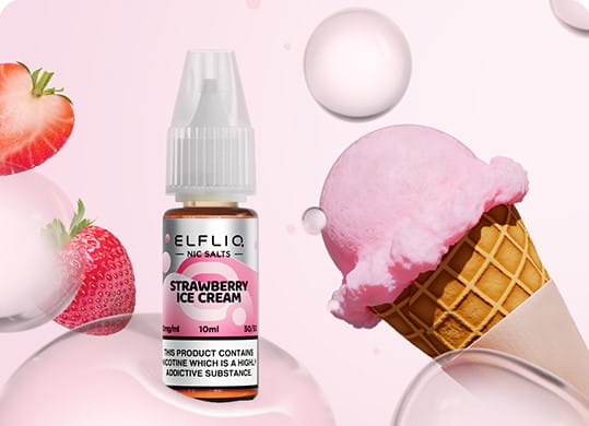 Elfliq - Strawberry Ice Cream Nikotinsalz Liquid 10ml l 20mg/ml