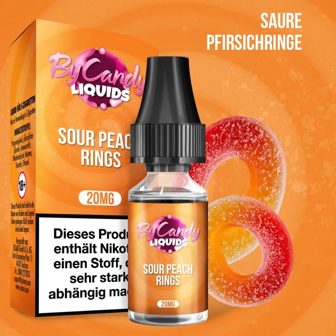 By Candy Liquid Sour Peach Rings 10ml 20mg By Candy Liquid Sour Peach Rings 10ml 20mg