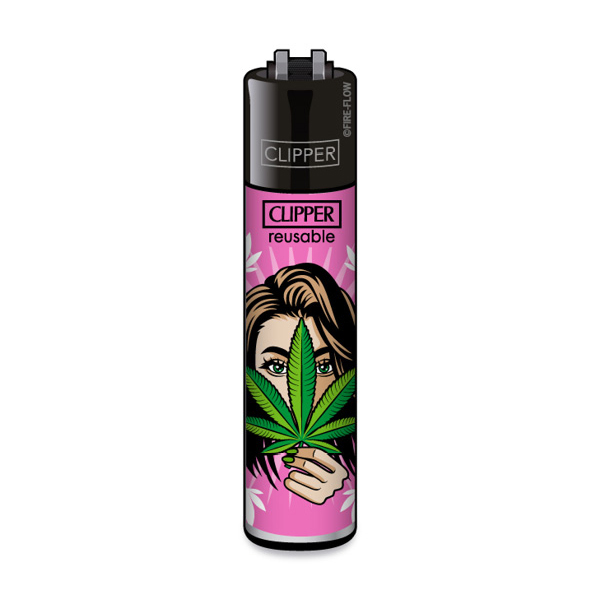 CLIPPER Feuerzeug - 420 Girly Collection - Motiv Girl Leaf CLIPPER Feuerzeug - 420 Girly Collection - Motiv Girl Leaf