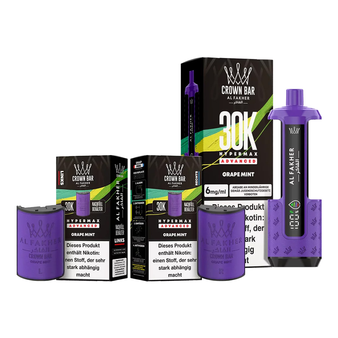 Al Fakher Crown Bar 30K Hypermax Advanced Grape Mint