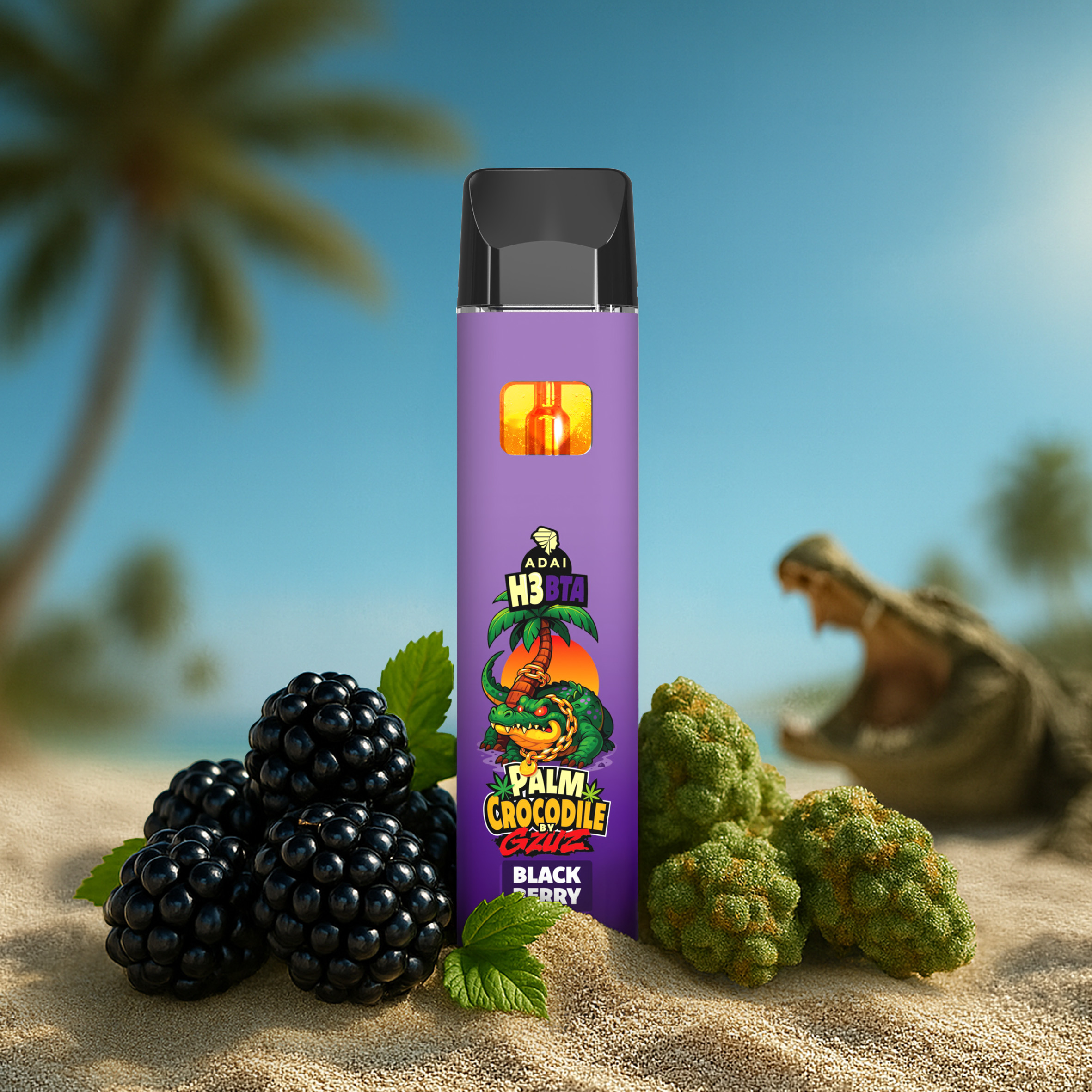 Palm Crocodile H3BTA Vape - Blackberry 1ml