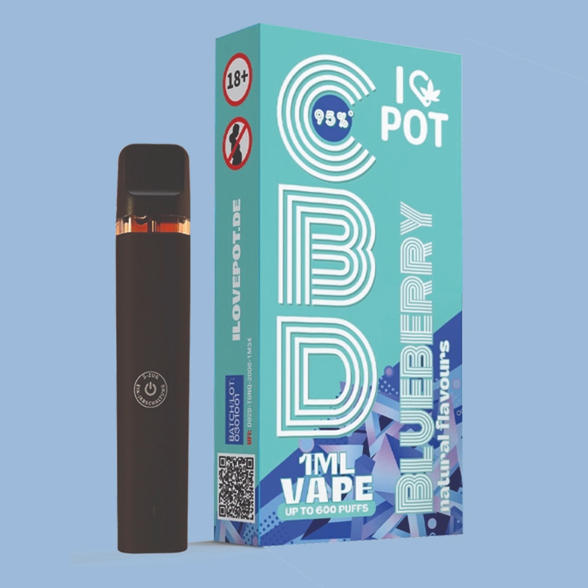 I Love Pot CBD Vape - Blueberry 1ml CBD