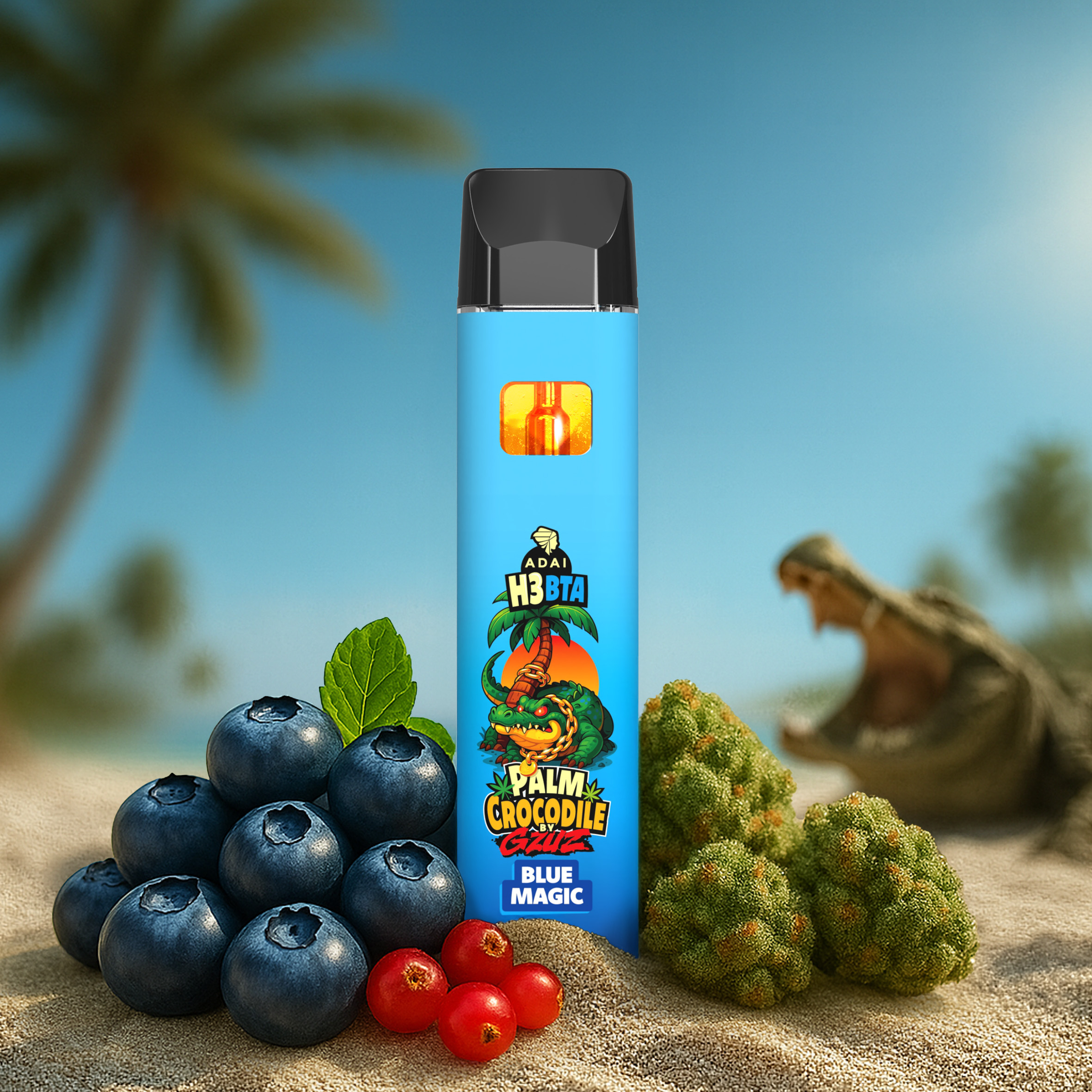 Palm Crocodile H3BTA Vape - Blue Magic 1ml