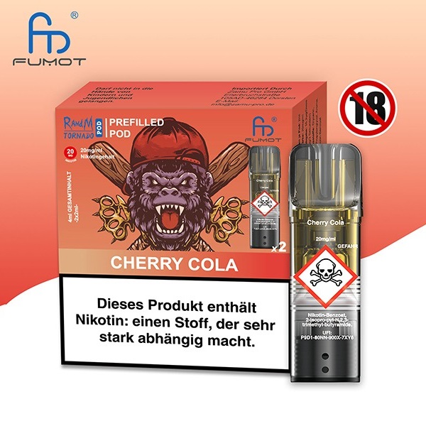 RandM Tornado - POD - Cherry Cola 2% Nikotin 600 Züge (2 Pods)