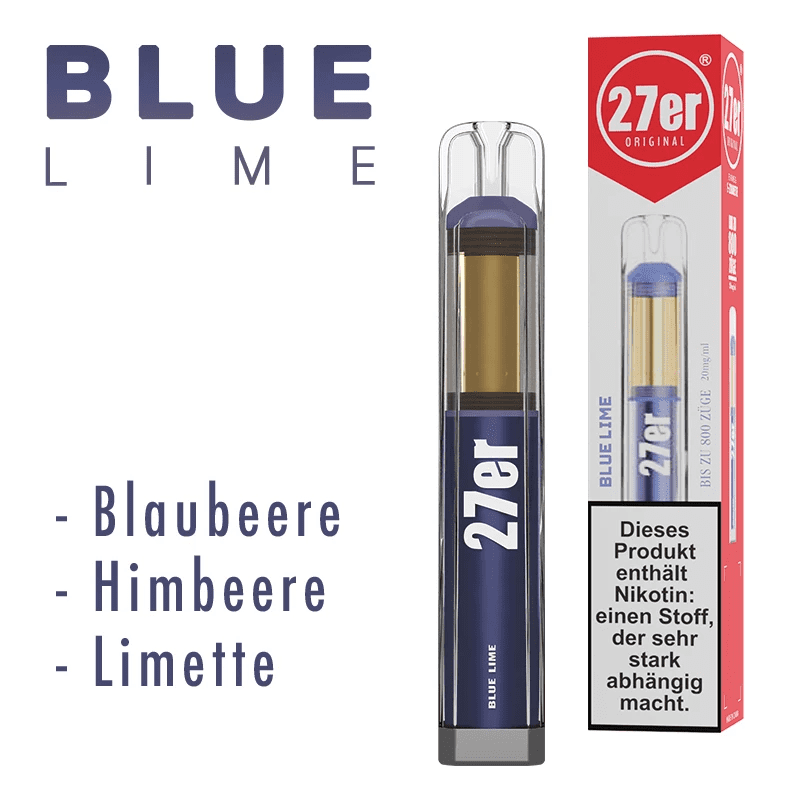 27er by Venookah - Einweg E-Zigarette - Blue Lime 2% Nikotin
