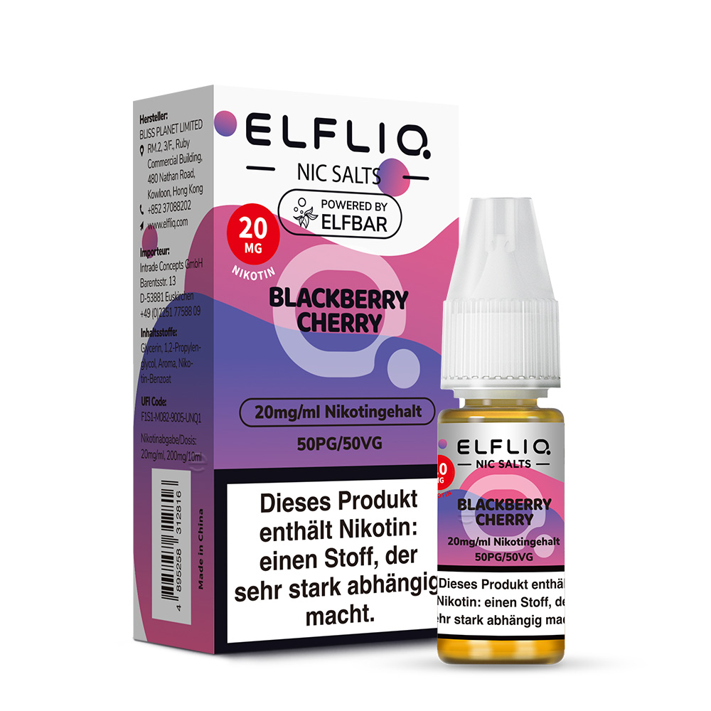 Elfliq Nikotinsalz Liquid Blackberry Cherry 20mg 10ml Elfliq Nikotinsalz Liquid Blackberry Cherry 20mg 10ml