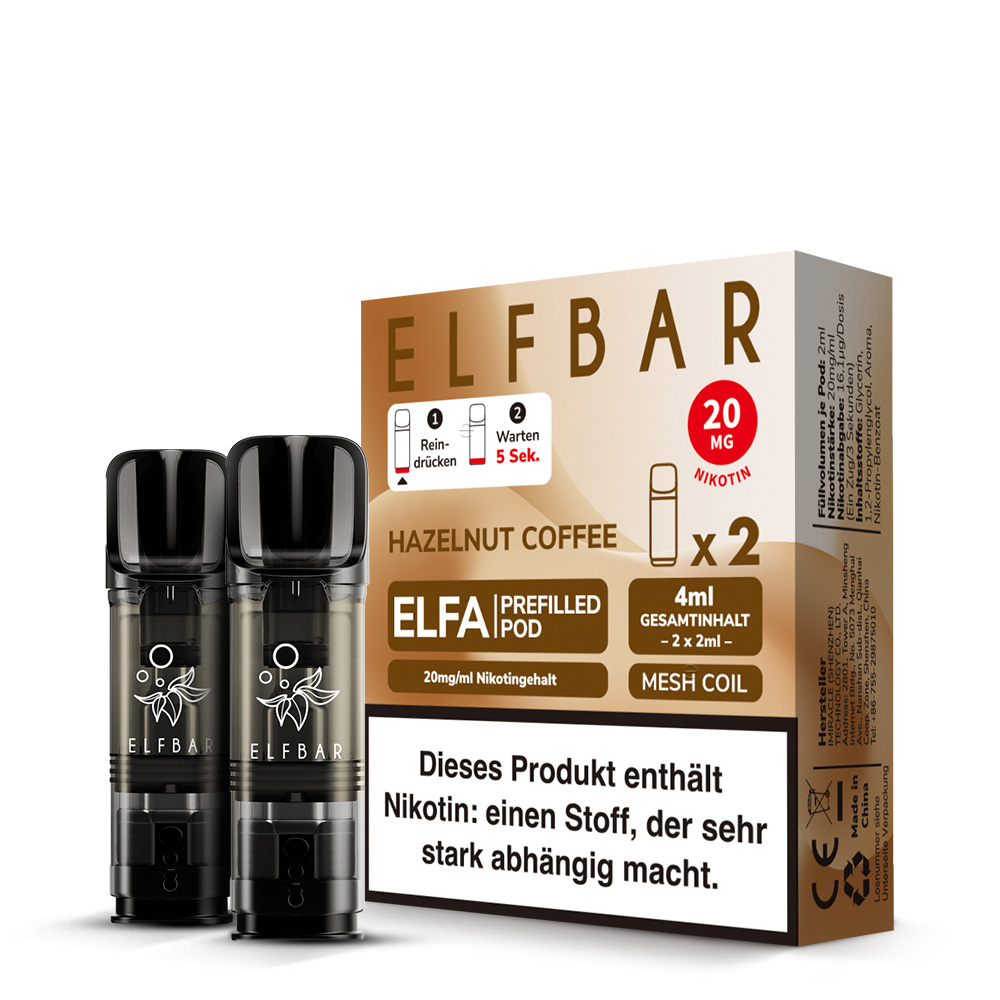Elfbar Elfa Pod Hazelnut Coffee 2er Pack Elfbar Elfa Pod Hazelnut Coffee 2er Pack