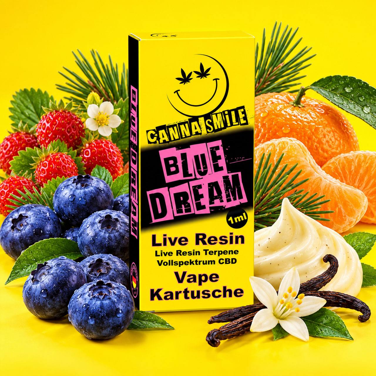 Canna Smile Live Resin CBD Kartusche Blue Dream 1ml Canna Smile Live Resin CBD Kartusche Blue Dream 1ml