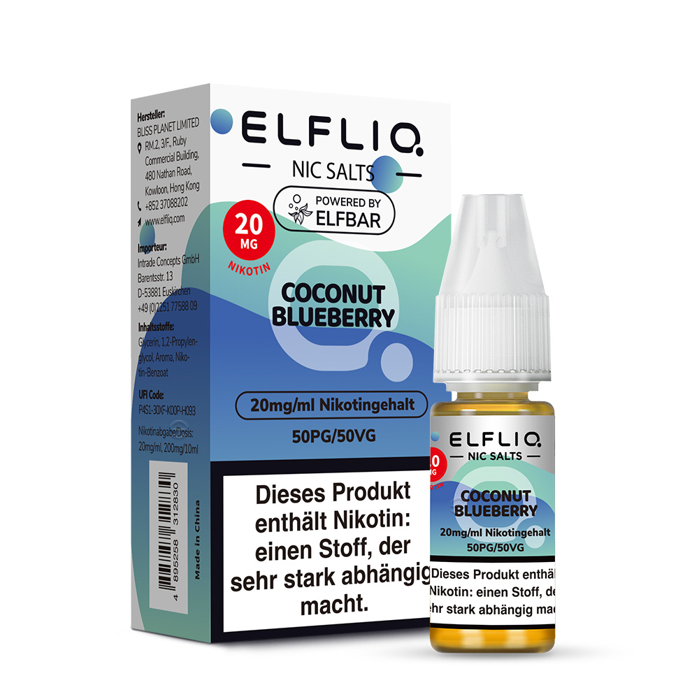 Elfliq Nikotinsalz Liquid Coconut Blueberry 20mg 10ml