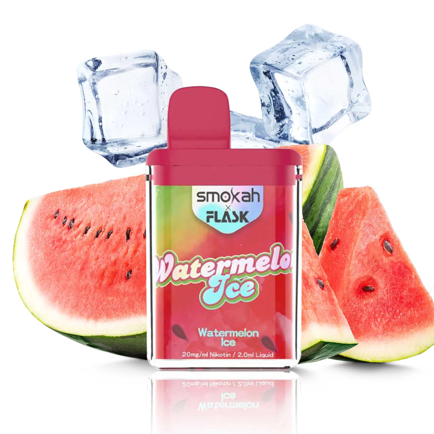 Smokah x Flask Pocket - Einweg E-Shisha - Watermelon Ice 2% Nikotin