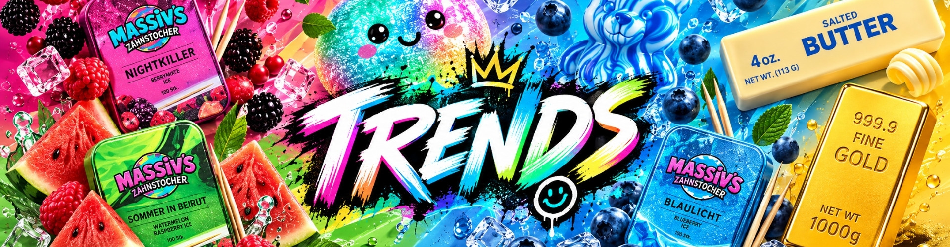 Trends Squishies und Zahnstocher Banner