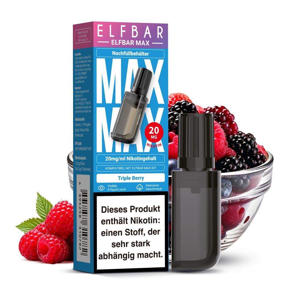 Elfbar MAX Pod Triple Berry 20mg Nikotin Elfbar MAX Pod Triple Berry 20mg Nikotin