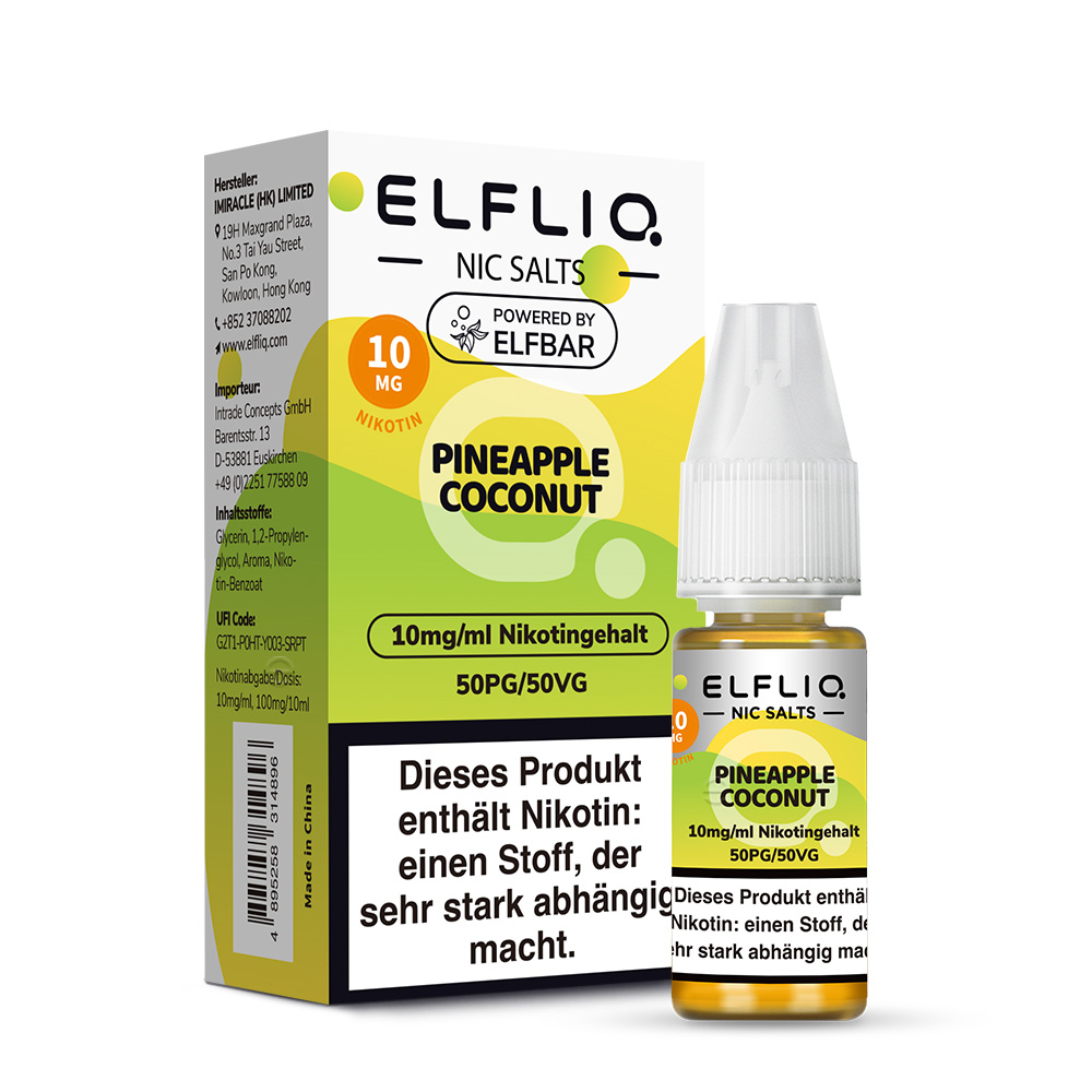 Elfliq Nikotinsalz Liquid Pineapple Coconut 10mg 10ml