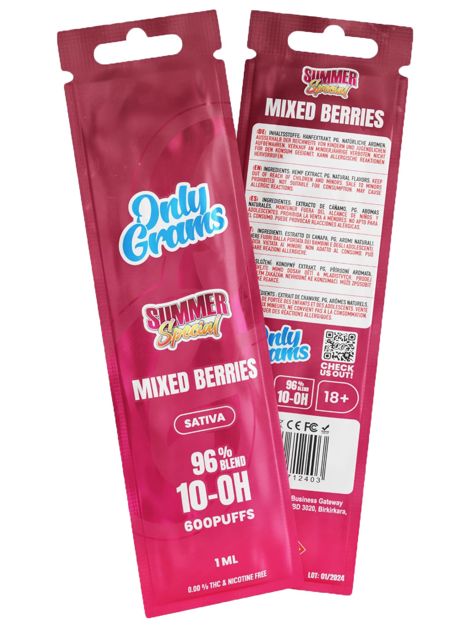 Only Grams 10-OH Hybrid Vape Mixed Berries Only Grams 10-OH Hybrid Vape Mixed Berries