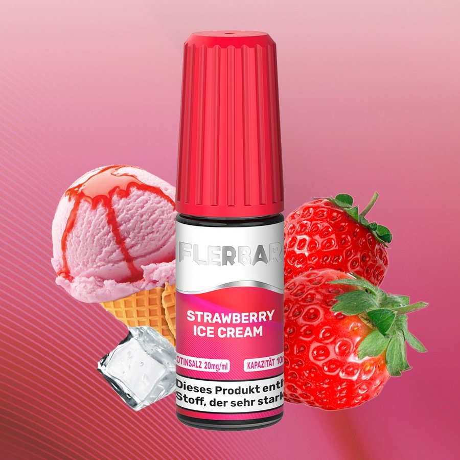 Flerbar Liquid Strawberry Ice Cream 10ml 20mg Flerbar Liquid Strawberry Ice Cream 10ml 20mg