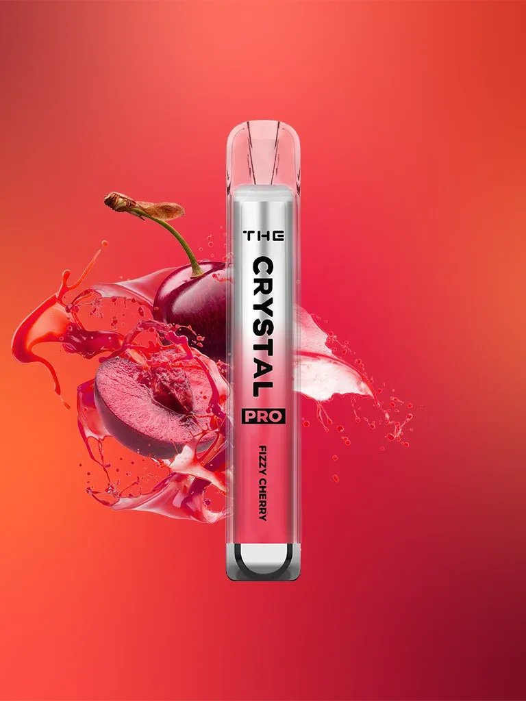 The Crystal Pro - Vape Einweg E-Zigarette Fizzy Cherry 2% Nikotin 600 Züge