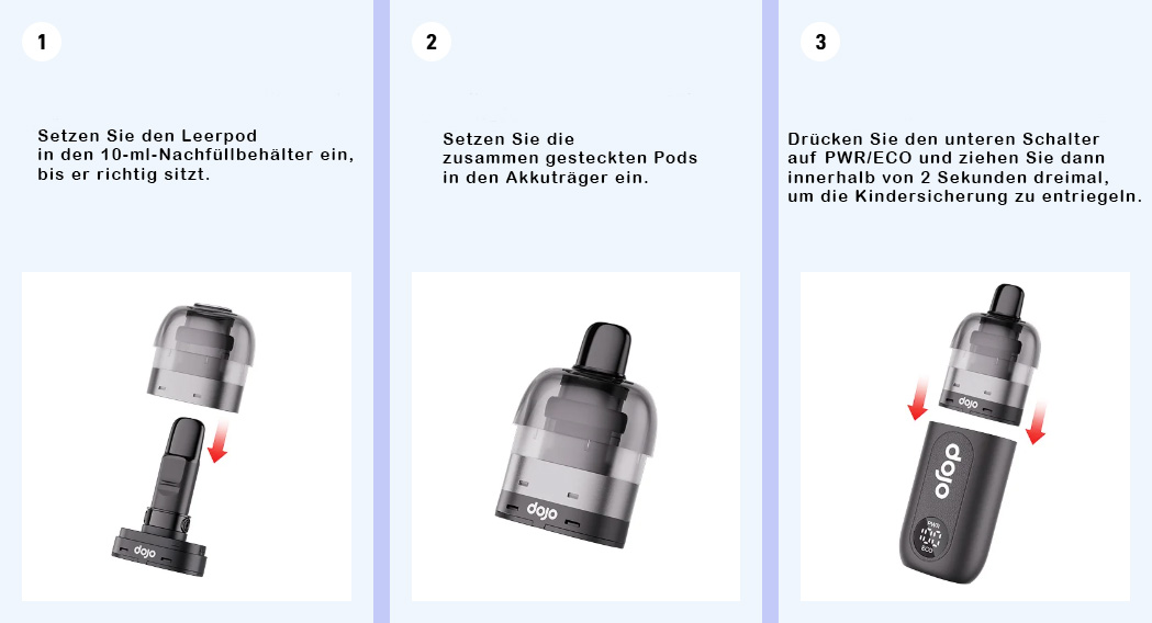 Vozol Vista Plug EZ – Schritt-für-Schritt-Anleitung Vozol Vista Plug EZ Anleitung – Mundstück aufsetzen, Leerpod befüllen, Pod einsetzen