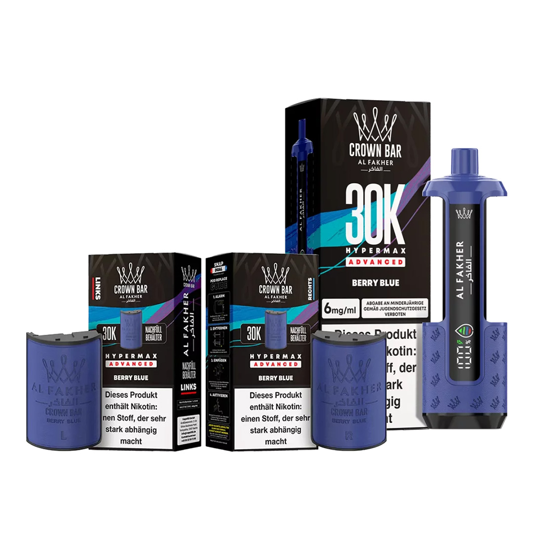 Al Fakher Crown Bar 30K Hypermax Advanced Berry Blue Al Fakher Crown Bar 30K Hypermax Advanced Berry Blue