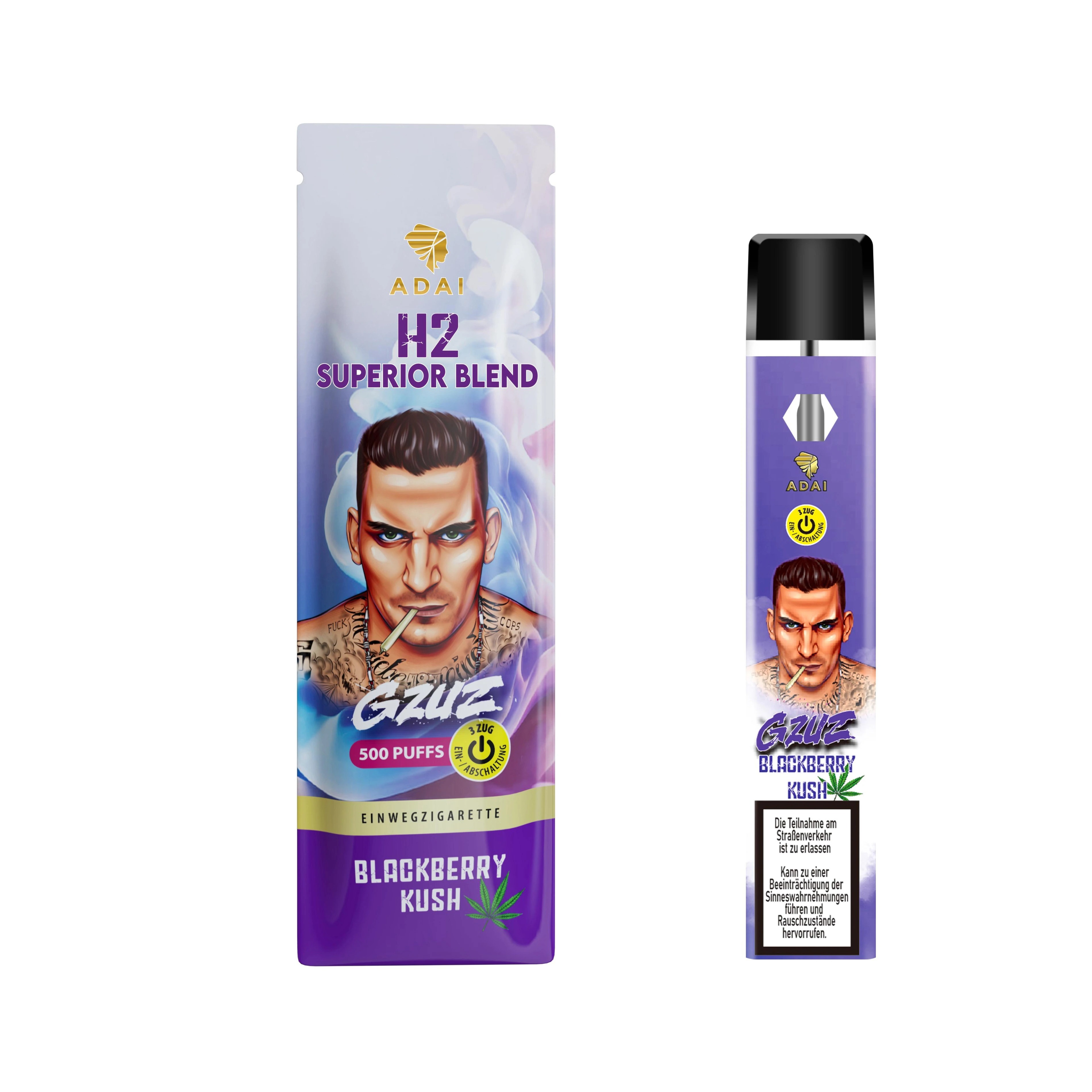 Gzuz H2 Superior Blend Vape - Blackberry Kush 1ml