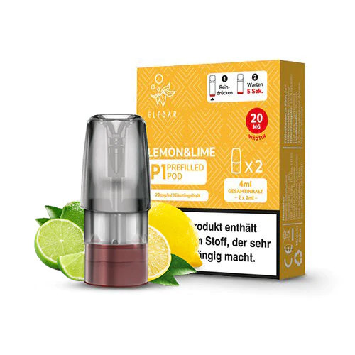 Elfbar Mate P1 Pod - Lemon & Lime 2% Nikotin 600 Züge (2 Pods)