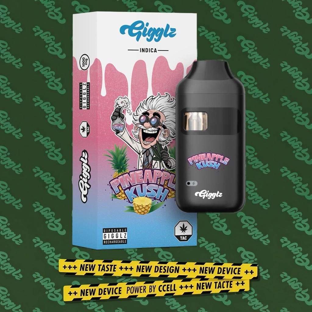 Gigglz Pineapple Kush TAC Vape 1ml Gigglz Pineapple Kush TAC Vape 1ml
