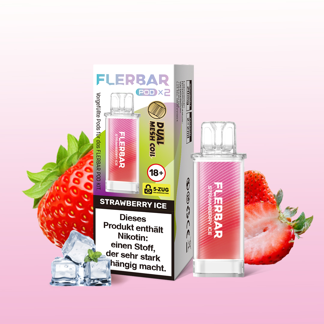 Flerbar Pod - Strawberry Ice (2er Pack) 2% Nikotin