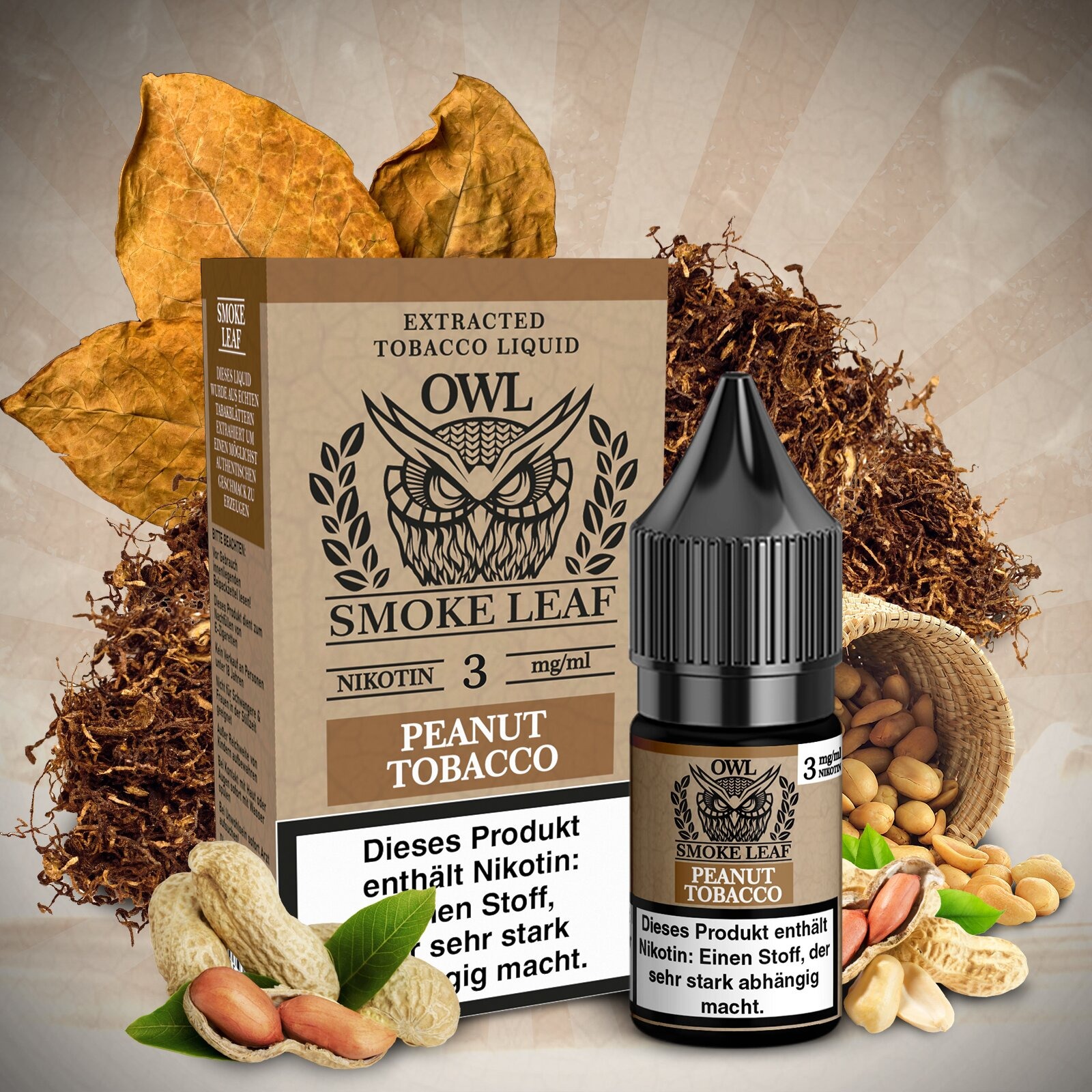 Owl Smoke Leaf Liquid Peanut Tobacco 10ml 20mg Owl Smoke Leaf Liquid Peanut Tobacco 10ml 20mg
