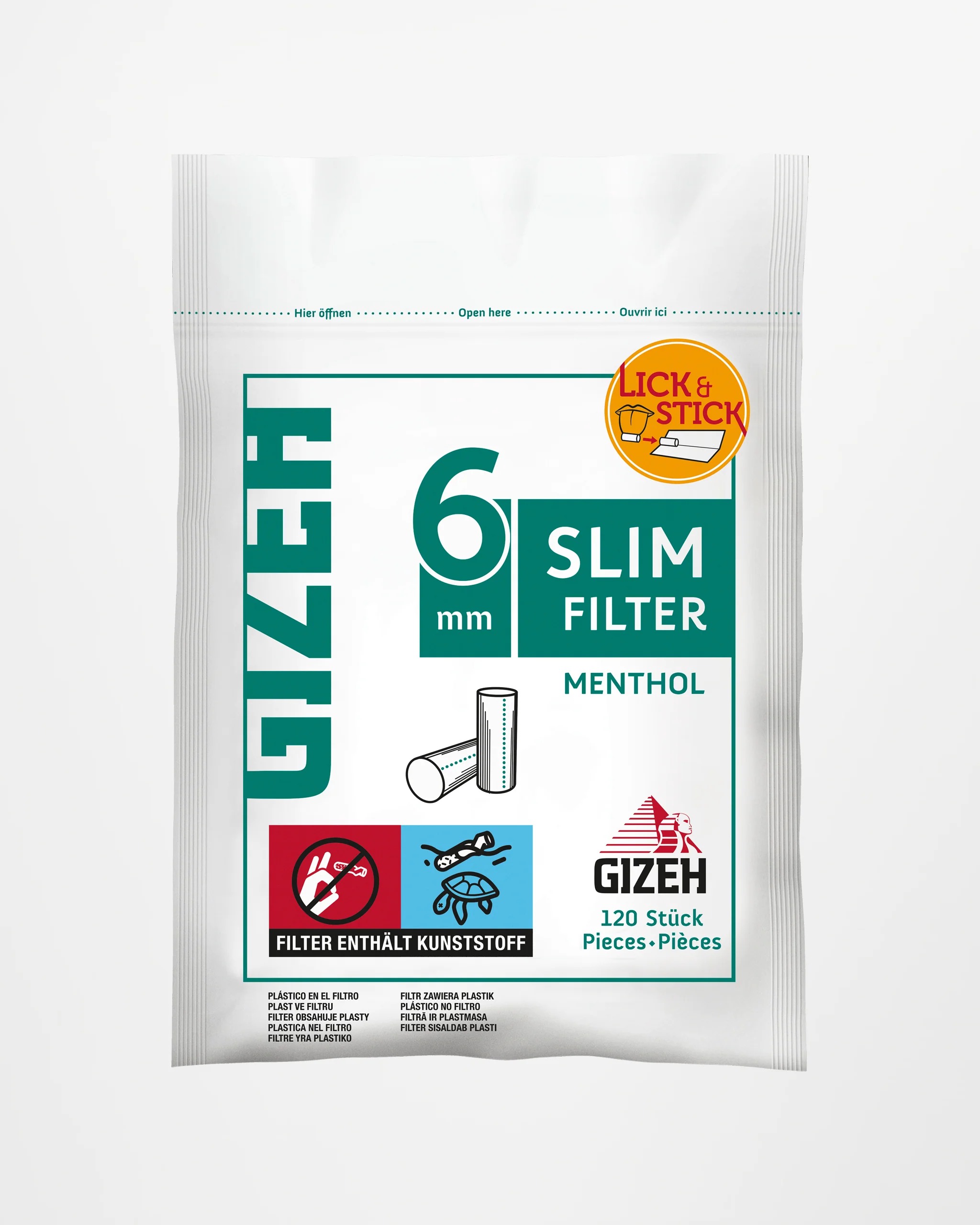 Gizeh Menthol Filter Slim 6mm 120 Stück Gizeh Menthol Filter Slim 6mm 120 Stück