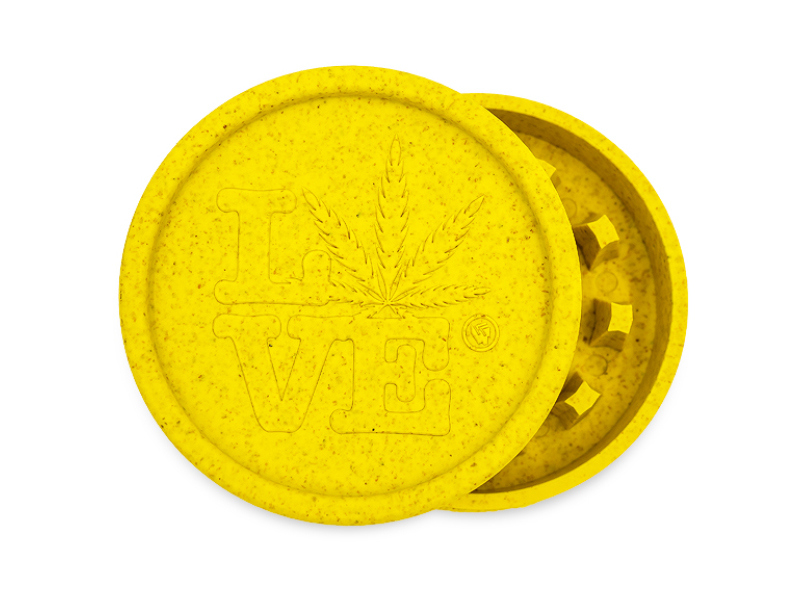 Hemp Grinder 420 Love Gelb Hemp Grinder 420 Love Gelb