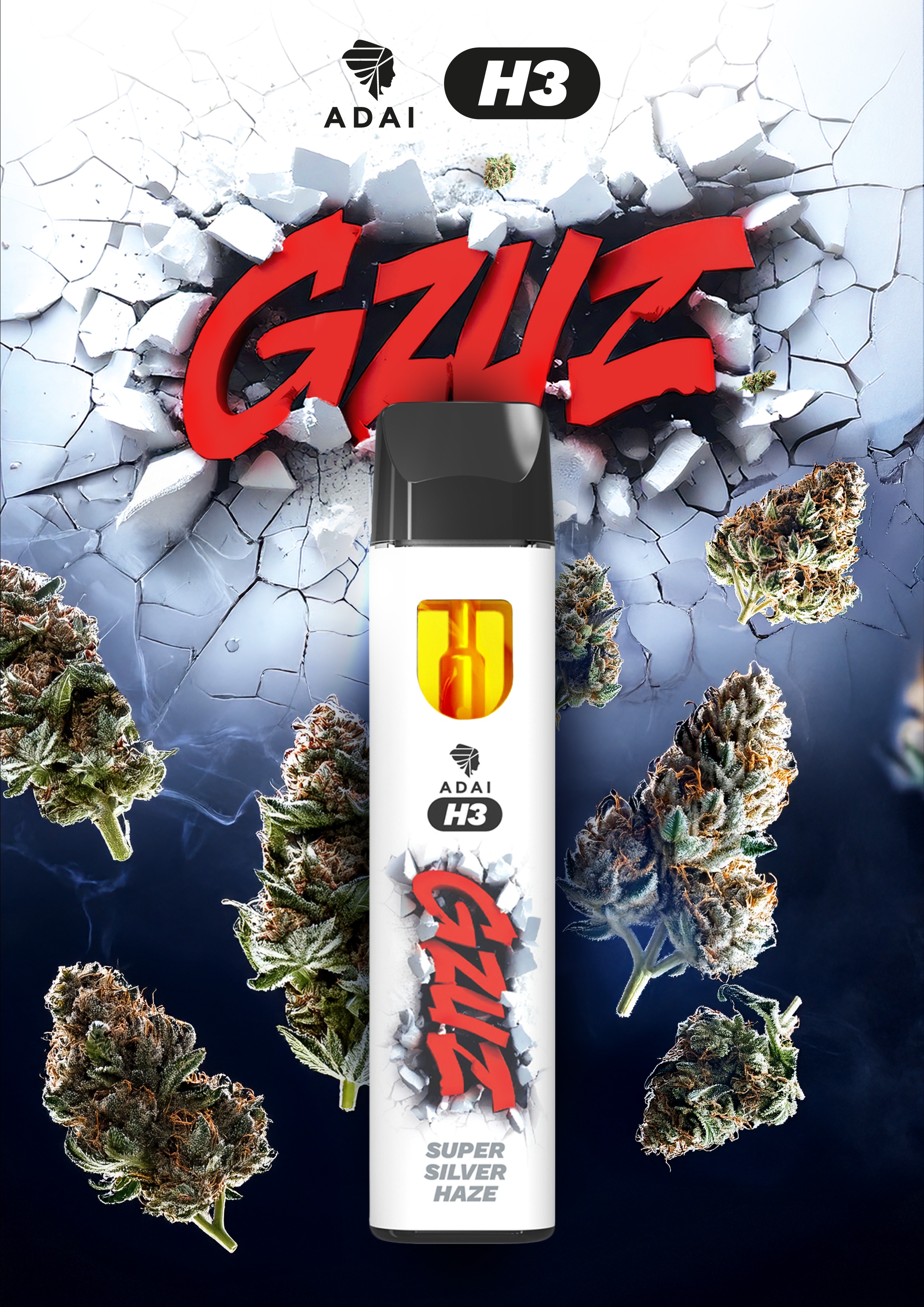 Gzuz H3 Superior Blend Vape V2 - Super Silver Haze 1ml