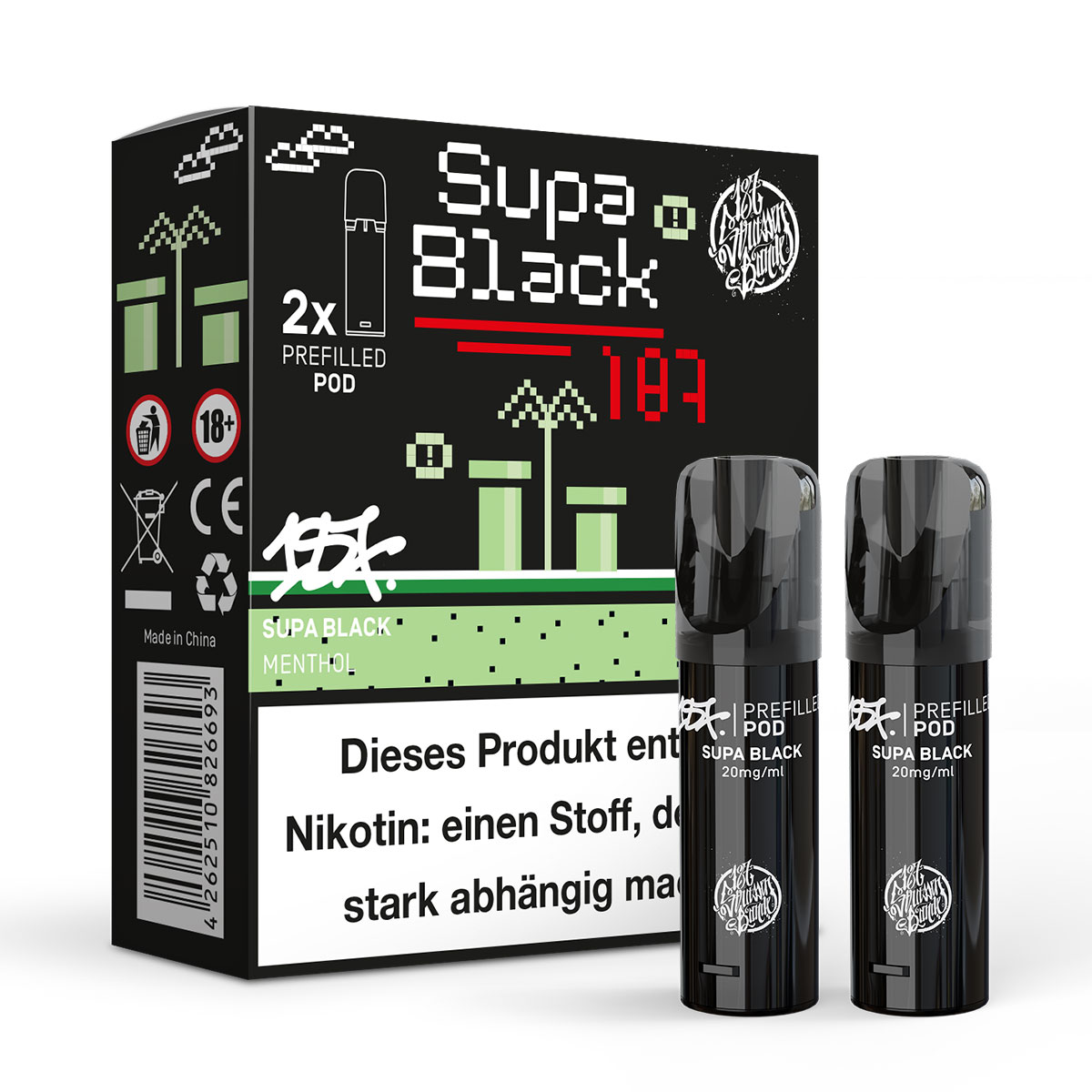 187 Vape Pod Supa Black 2er Pack 187 Vape Pod Supa Black 2er Pack