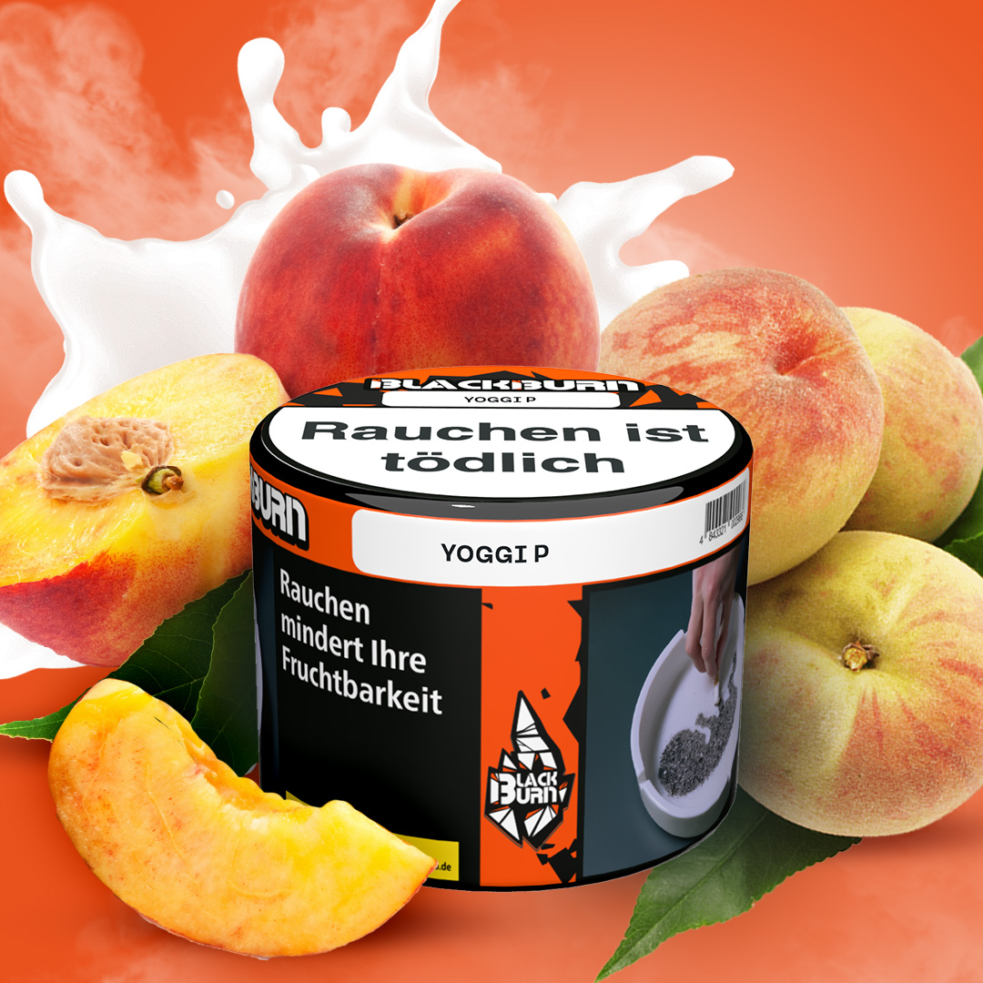 Blackburn Darkblend Shisha Tabak Yoggi P 200g Blackburn Darkblend Shisha Tabak Peach Yoghurt 200g