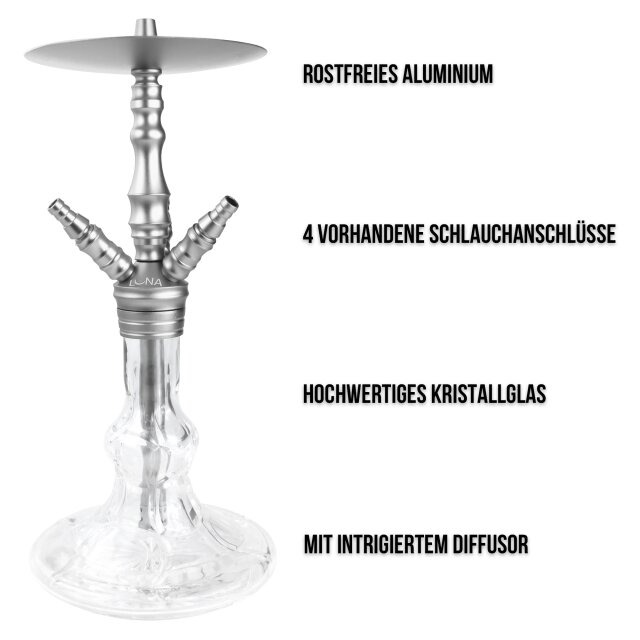 Luna Hookah Shisha Minima 2.0 Silber Luna Hookah Shisha Minima 2.0 Silber