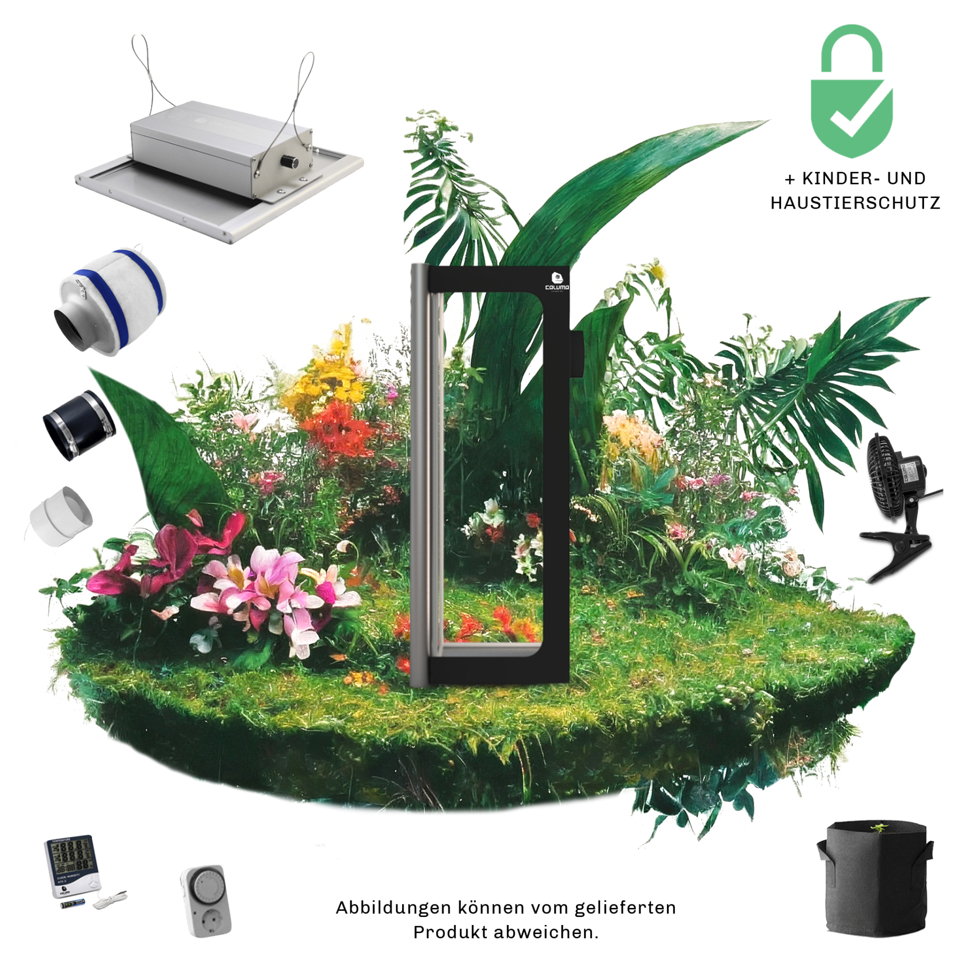 Caluma - Growzelt Set 1 Plant (40 x 40 x 160 cm, 75 W)