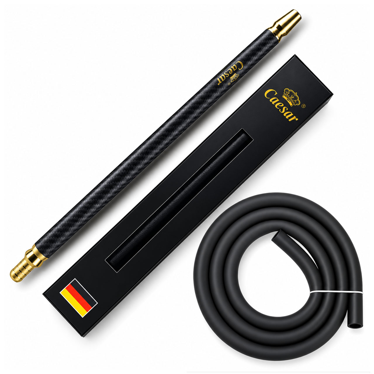 Carbonset-neu Caesar / Aladin Carbonmundstückset - Schwarz inkl. Schlauch