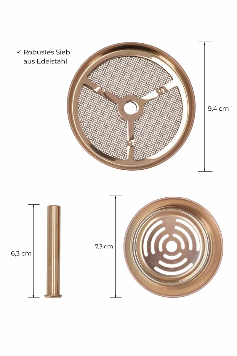 AO Strainer Kaminaufsatz - Edelstahl Rose Gold