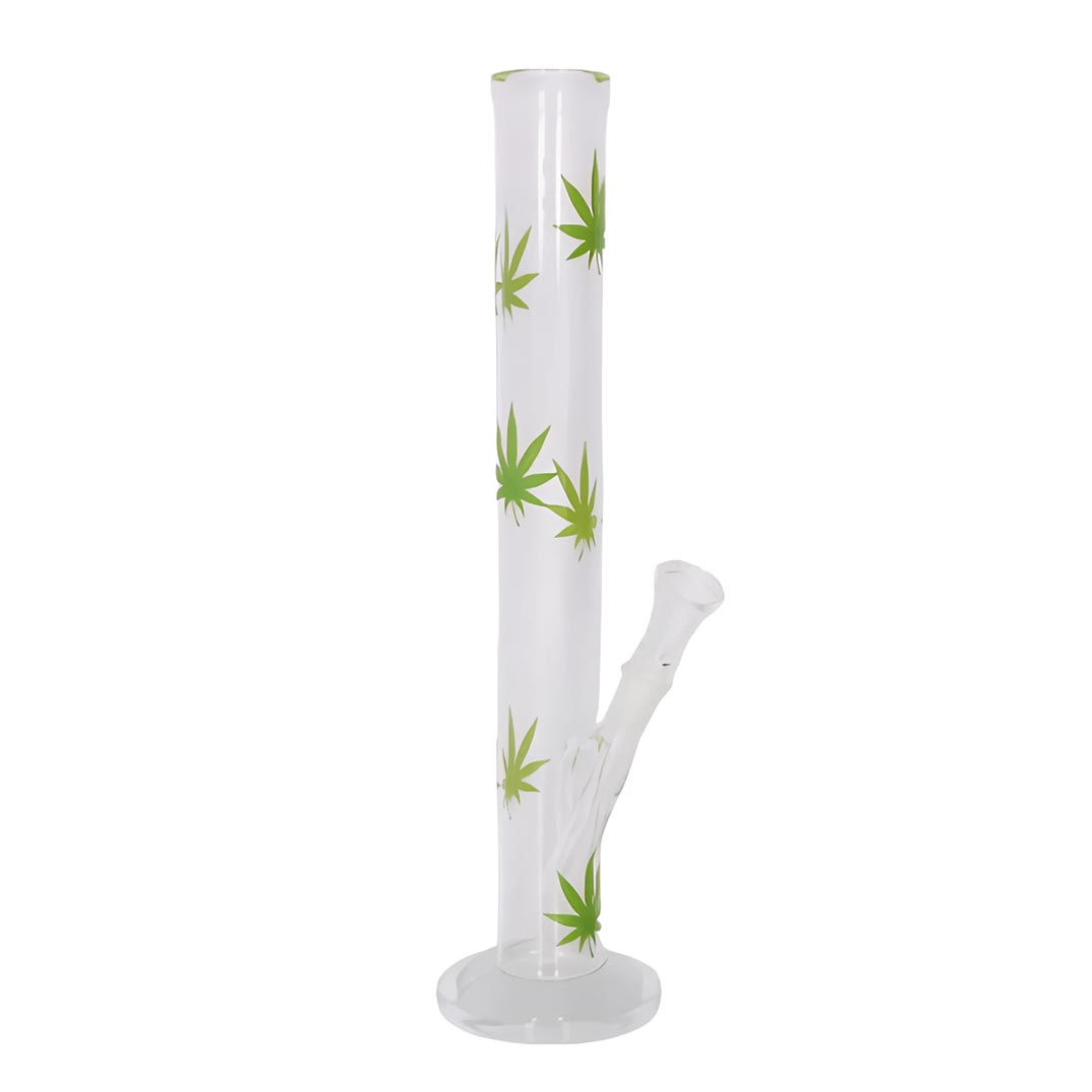 Glasbong Hanfblatt Grün Glaschill 35 cm Transparent Glasbong Hanfblatt Grün Glaschill 35 cm Transparent