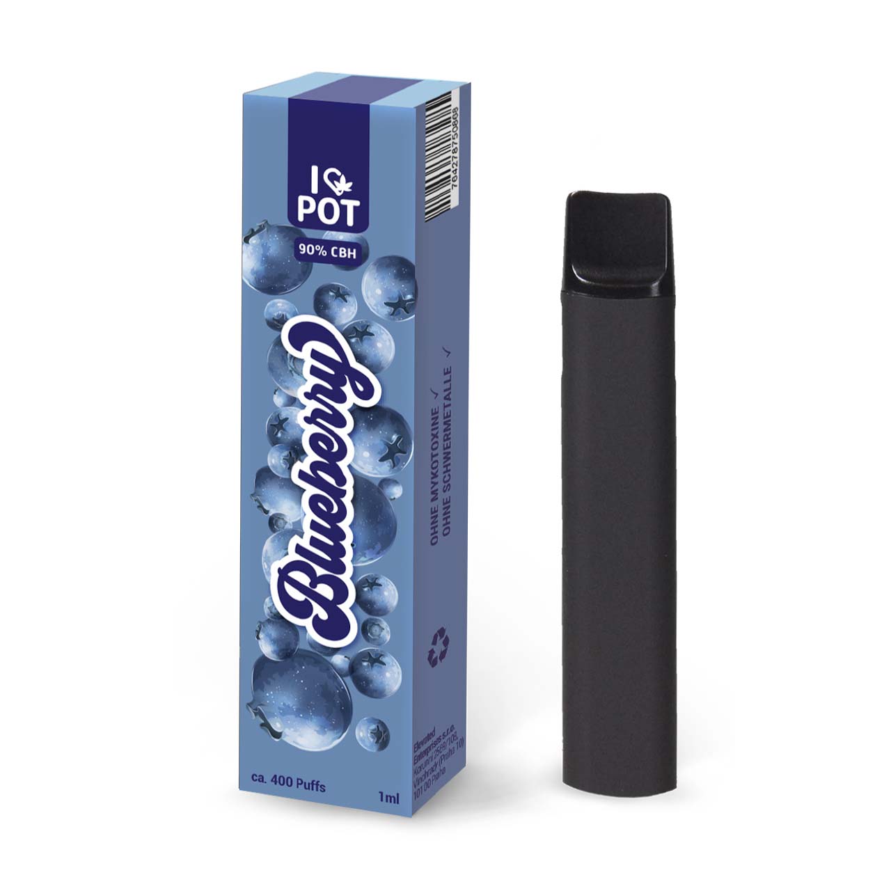 I Love Pot CBH Vape Einweg E-Zigarette - Blueberry - 1ml