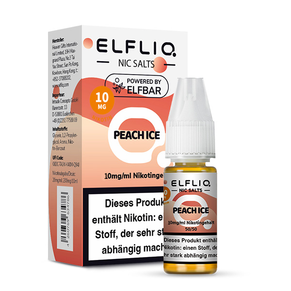 Elfbar Elfliq Peach Ice 10mg 10ml Elfbar Elfliq Peach Ice 10mg 10ml