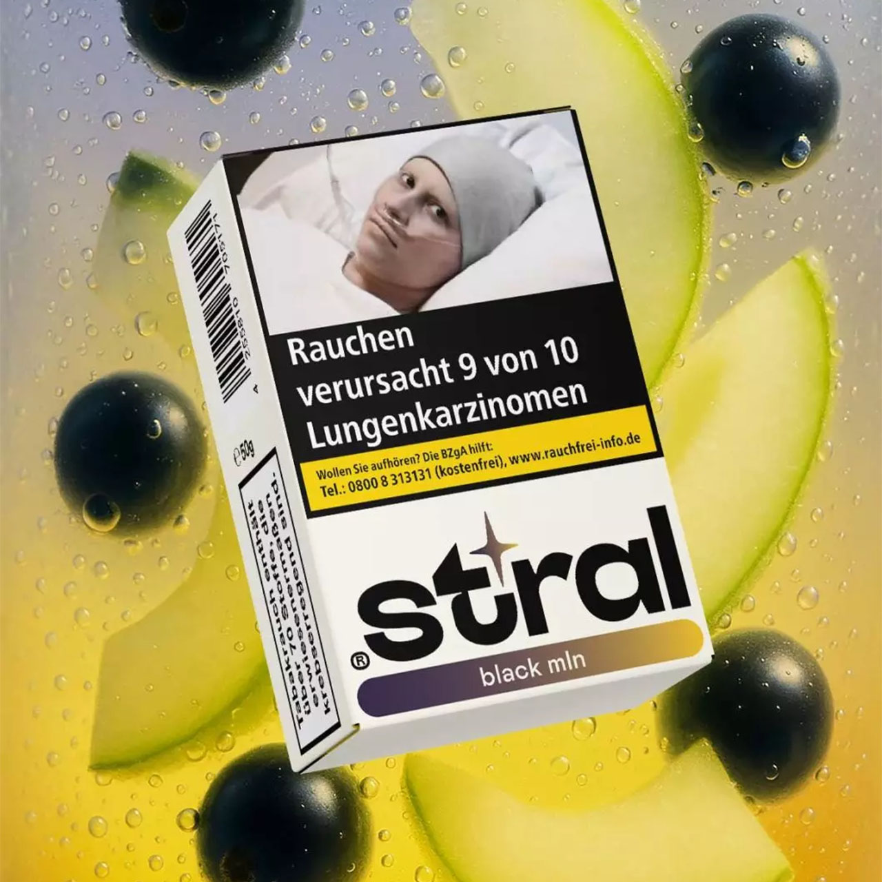 Stral Virginia Shisha Tabak Black Mln 50g