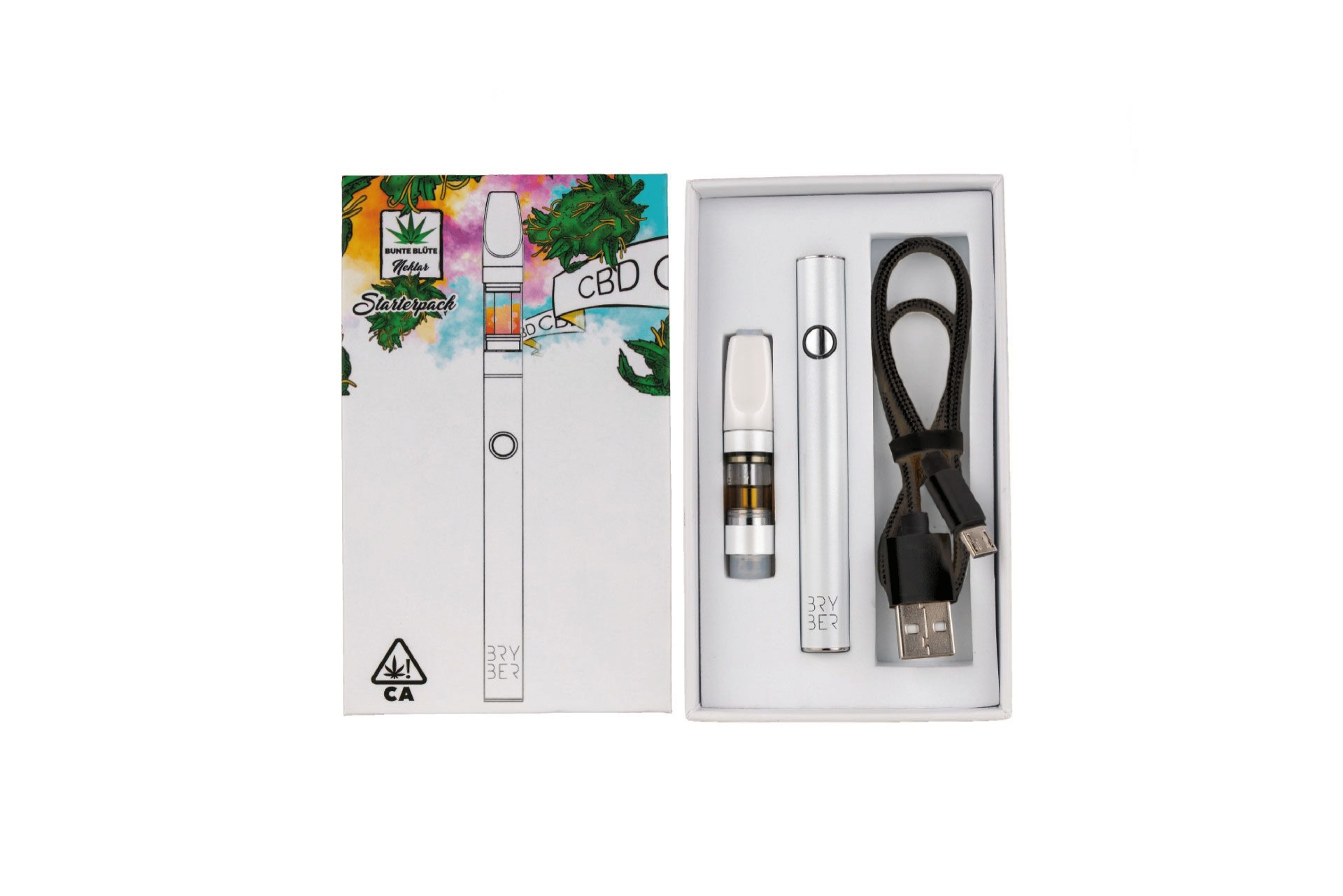 Bunte Blüte X Bryber 27% CBD Vape Pen Starterpack - Super Silver Haze - 0,5ml