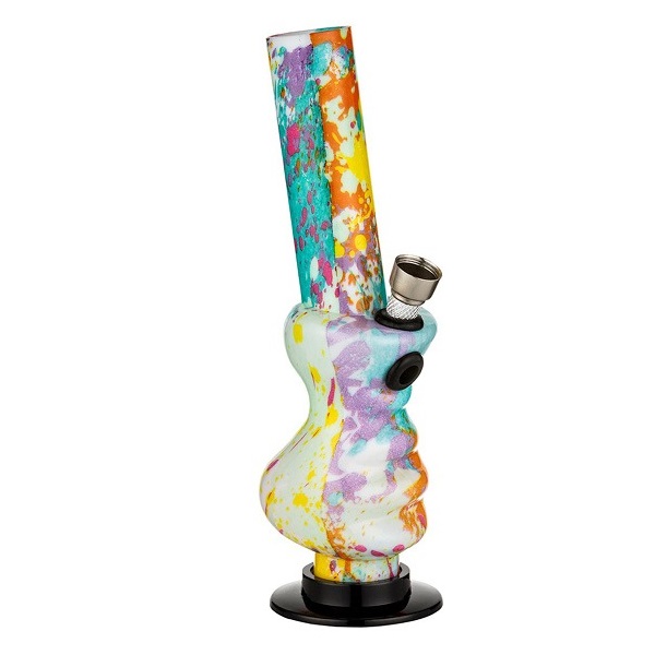 Acrylbong Farbspritzer leicht Gebogen 20 cm Acrylbong Farbspritzer leicht Gebogen 20 cm